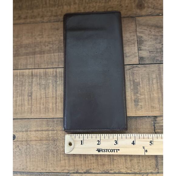 Vintage Loewe Brown Leather Long Bifold Wallet Card Holder - Picture 9 of 11